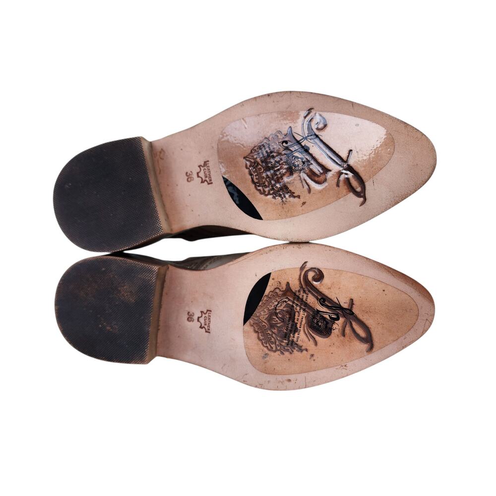 Free People Twin Falls Leather Studded Cowgirl Loafers 36 - Picture 6 of 11